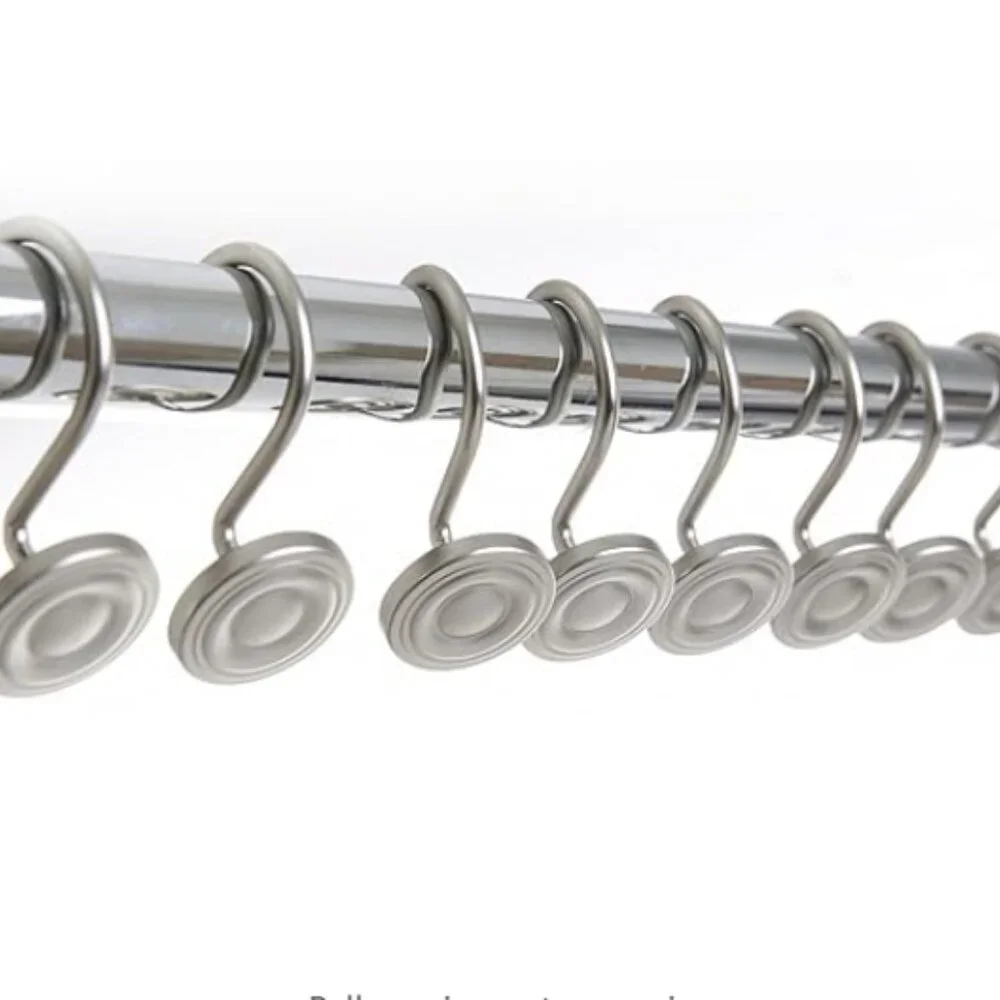 🛍🛍 BOGO!!! 🛍🛍 NIB Shower Curtain Hooks: Set of 12 New Brushed Nickel Hangers